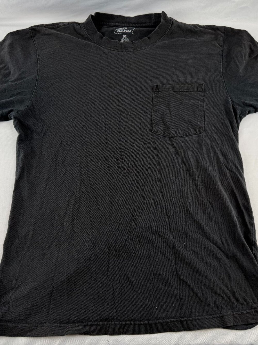Dickies Men Black Pocket T-Shirt Short Sleeve Crew Neck Cotton Tee Size Medium